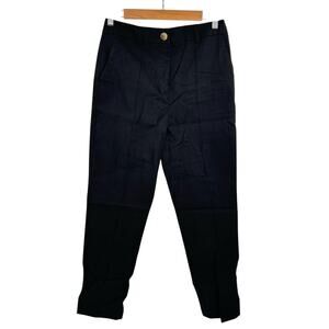 ASOS Design linen cigarette trouser in black Size US 6